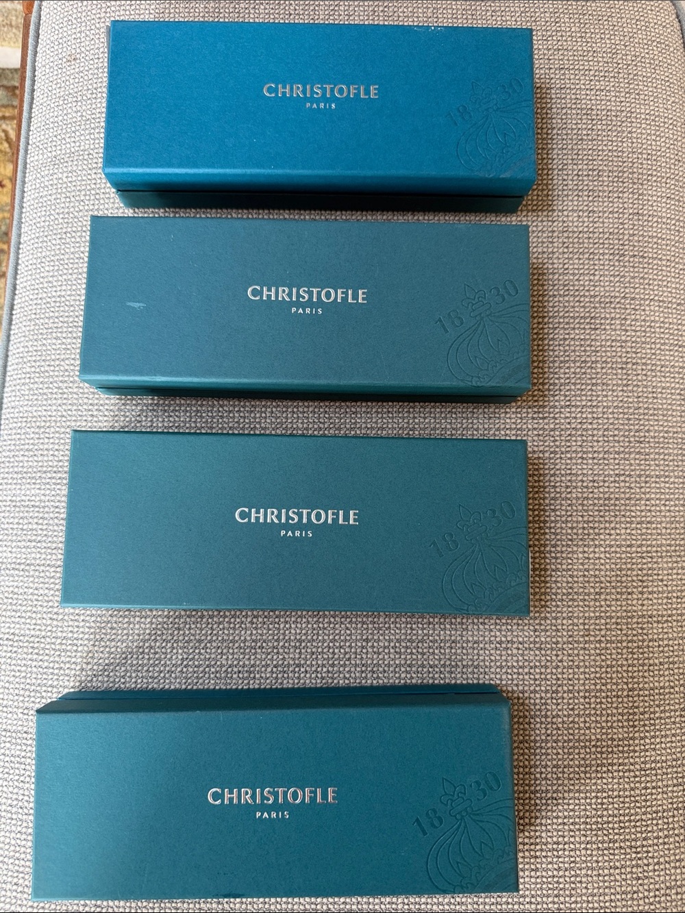 Christofle Teal Presentation Boxes Set of 4